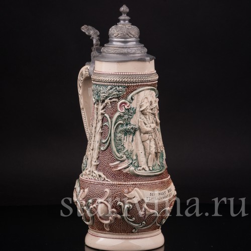 Старинная пивная кружка Не сердись, 1 1/2 л, Diesinger, Германия, нач. 20 в.