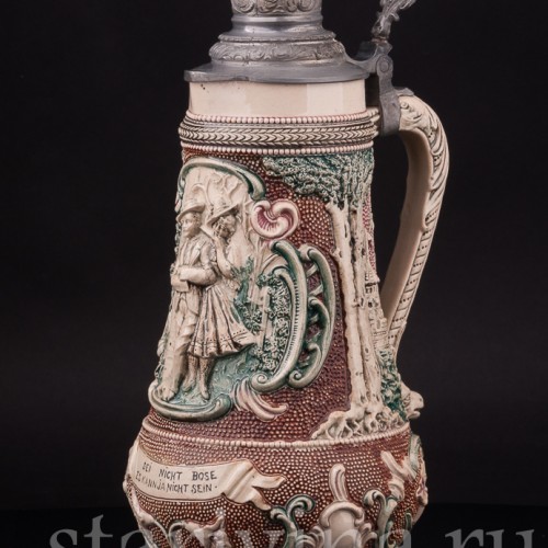 Старинная пивная кружка Не сердись, 1 1/2 л, Diesinger, Германия, нач. 20 в.