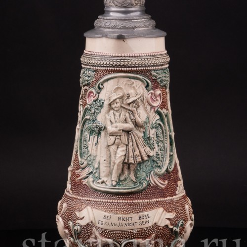 Старинная пивная кружка Не сердись, 1 1/2 л, Diesinger, Германия, нач. 20 в.