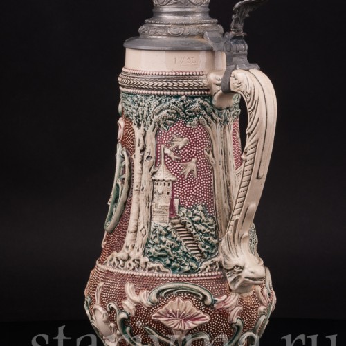 Старинная пивная кружка Не сердись, 1 1/2 л, Diesinger, Германия, нач. 20 в.