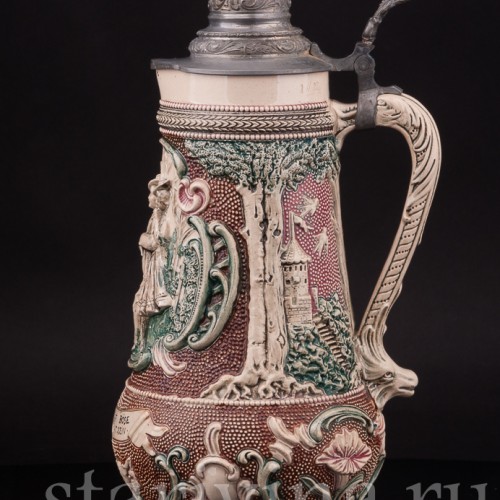 Старинная пивная кружка Не сердись, 1 1/2 л, Diesinger, Германия, нач. 20 в.