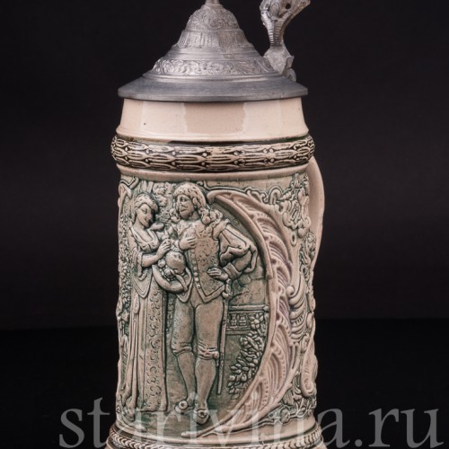 Старинная пивная кружка Трубач из Зекингена, 1/2 л, Diesinger, Германия, нач. 20 в.