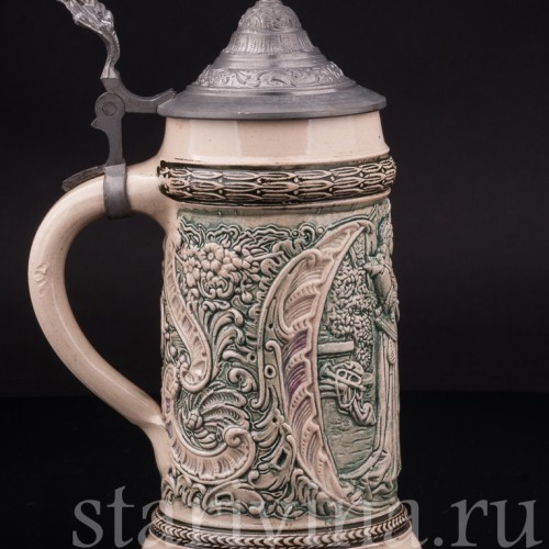 Старинная пивная кружка Трубач из Зекингена, 1/2 л, Diesinger, Германия, нач. 20 в.