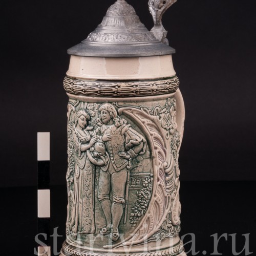 Старинная пивная кружка Трубач из Зекингена, 1/2 л, Diesinger, Германия, нач. 20 в.