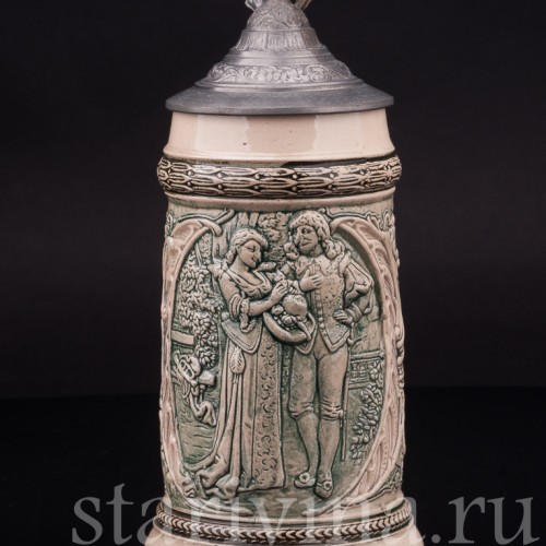 Старинная пивная кружка Трубач из Зекингена, 1/2 л, Diesinger, Германия, нач. 20 в.