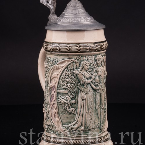 Старинная пивная кружка Трубач из Зекингена, 1/2 л, Diesinger, Германия, нач. 20 в.