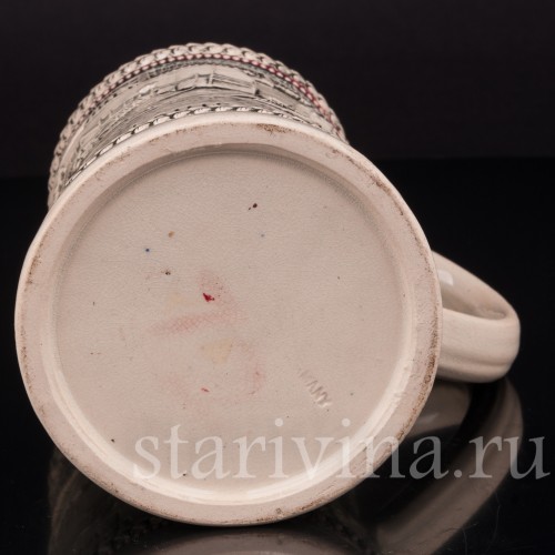 Старинная сувенирная кружка Мост Идс, сувенир из Сент-Луис, 1/2 л, Diesinger, Германия, 1904 г.