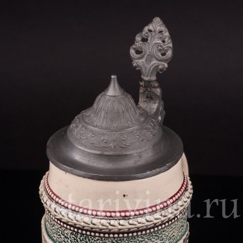 Старинная сувенирная кружка Мост Идс, сувенир из Сент-Луис, 1/2 л, Diesinger, Германия, 1904 г.