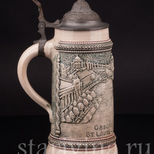 Старинная сувенирная кружка Фонтаны Сент-Луис, Всемирная ярмарка 1904 г, 1/2 л, Diesinger, Германия, 1904 г.