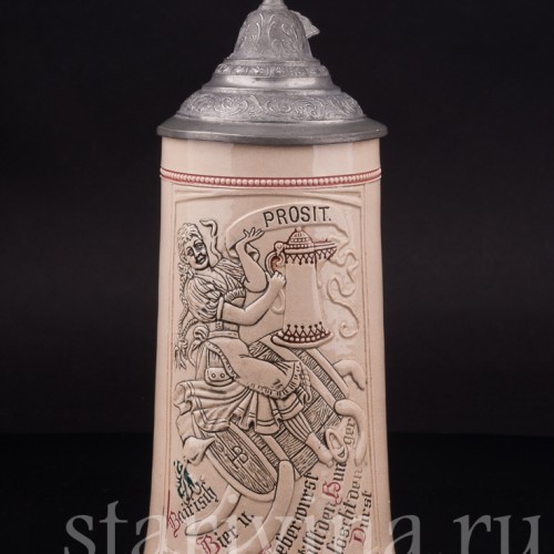 Старинная пивная кружка Prosit, 1/2 л, Diesinger, Германия, кон. 19 - нач. 20 вв.