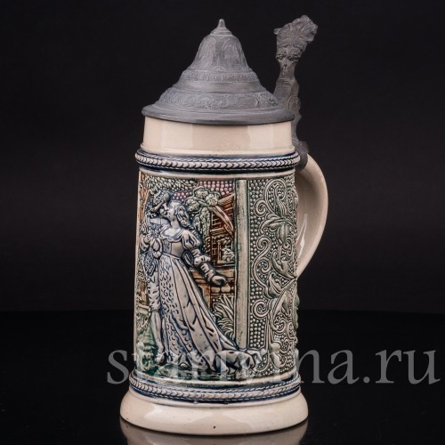 Старинная пивная кружка Трубач из Зекингена, 1/2 л, Diesinger, Германия, кон. 19 - нач. 20 вв.