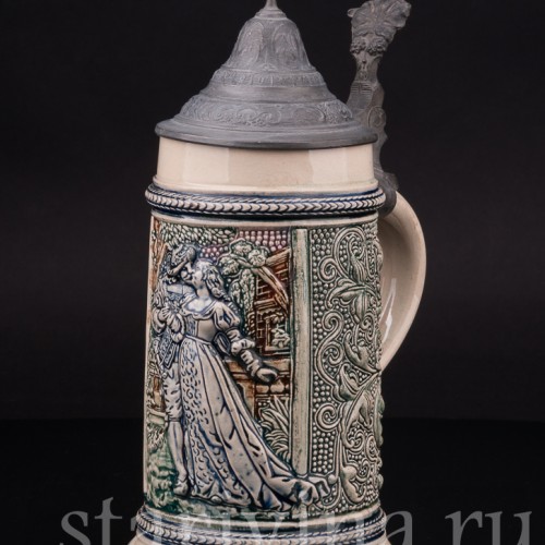 Старинная пивная кружка Трубач из Зекингена, 1/2 л, Diesinger, Германия, кон. 19 - нач. 20 вв.