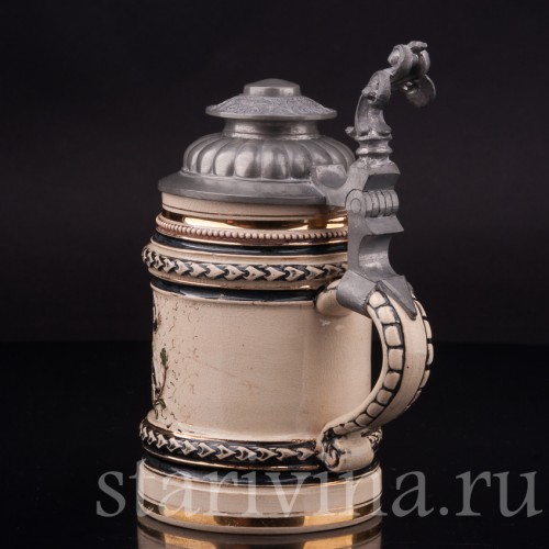 Старинная пивная кружка Пляшущие гномы, 1/4 л, Diesinger, Германия, кон. 19 - нач. 20 вв.