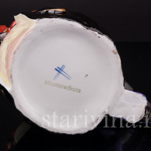 Фарфоровая пивная кружка Петух-джентльмен, 1/2 л, Von Schierholz, Германия, 20 в.