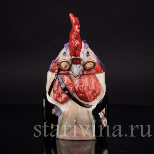 Фарфоровая пивная кружка Петух-джентльмен, 1/2 л, Von Schierholz, Германия, 20 в.