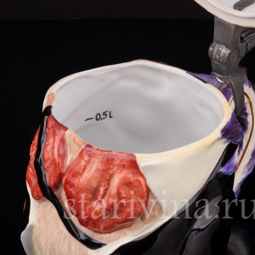 Фарфоровая пивная кружка Петух-джентльмен, 1/2 л, Von Schierholz, Германия, 20 в.