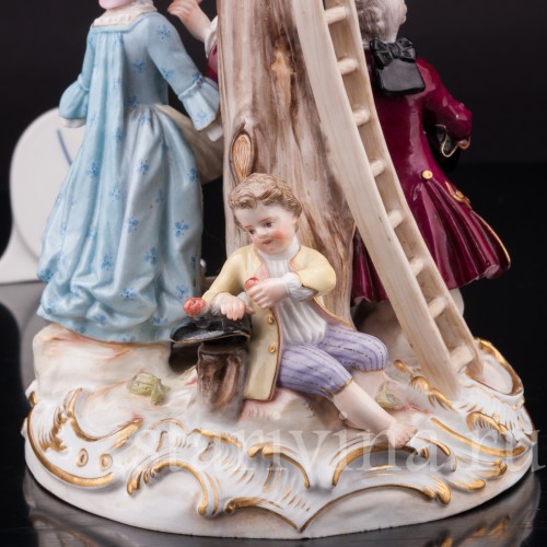 Композиция из фарфора Сбор яблок, Meissen, Германия, сер. 19 - нач. 20 вв.