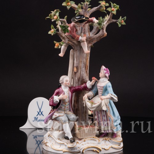 Композиция из фарфора Сбор яблок, Meissen, Германия, сер. 19 - нач. 20 вв.