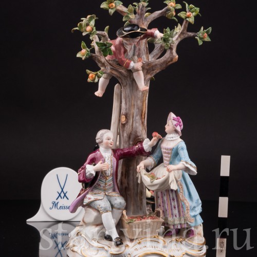 Композиция из фарфора Сбор яблок, Meissen, Германия, сер. 19 - нач. 20 вв.