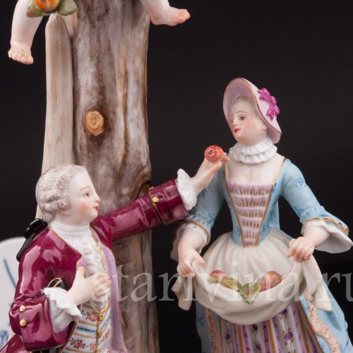 Композиция из фарфора Сбор яблок, Meissen, Германия, сер. 19 - нач. 20 вв.