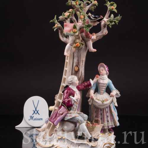 Композиция из фарфора Сбор яблок, Meissen, Германия, сер. 19 - нач. 20 вв.