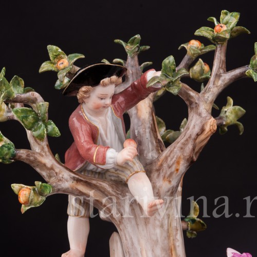 Композиция из фарфора Сбор яблок, Meissen, Германия, сер. 19 - нач. 20 вв.