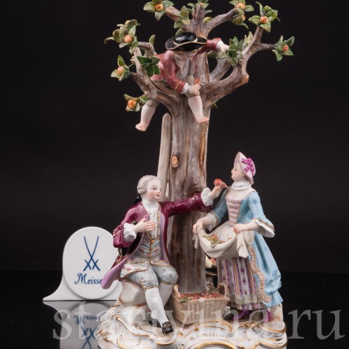 Композиция из фарфора Сбор яблок, Meissen, Германия, сер. 19 - нач. 20 вв.