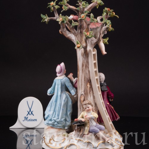 Композиция из фарфора Сбор яблок, Meissen, Германия, сер. 19 - нач. 20 вв.