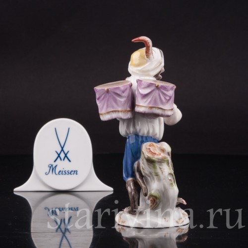 Фарфоровая статуэтка Обезьяна с барабанами, Meissen, Германия, 1951 г.