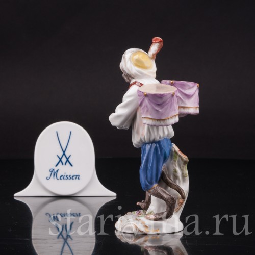 Фарфоровая статуэтка Обезьяна с барабанами, Meissen, Германия, 1951 г.