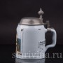 Старинная пивная кружка Курящий охотник, Villeroy & Boch, Германия, 1896 г.