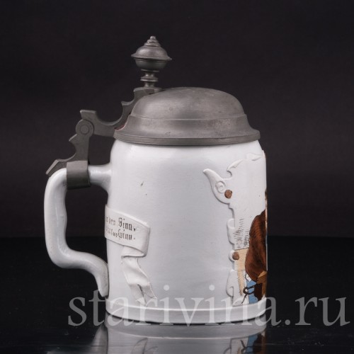 Старинная пивная кружка Горный житель, 1/2 л, Villeroy & Boch, Германия, 1885 г.