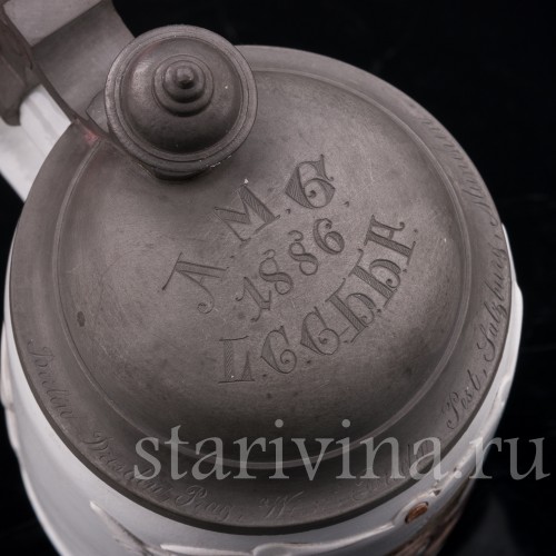 Старинная пивная кружка Горный житель, 1/2 л, Villeroy & Boch, Германия, 1885 г.