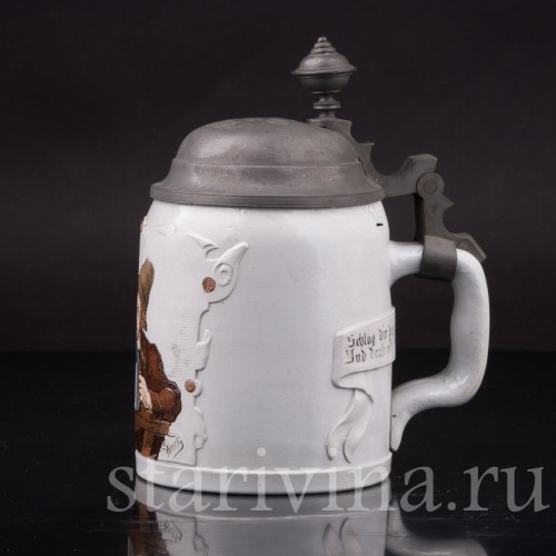 Старинная пивная кружка Горный житель, 1/2 л, Villeroy & Boch, Германия, 1885 г.