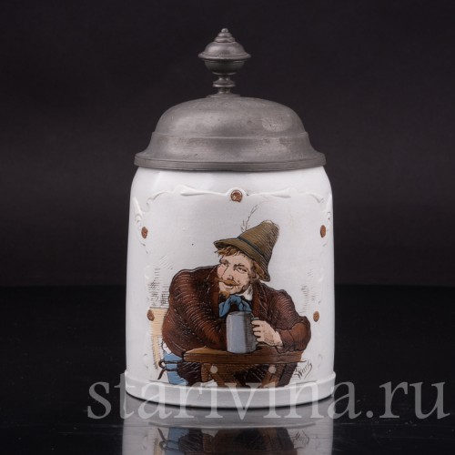 Старинная пивная кружка Горный житель, 1/2 л, Villeroy & Boch, Германия, 1885 г.