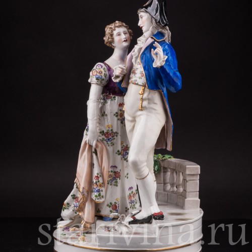 Фарфоровая композиция Влюбленная пара, Volkstedt, Германия, кон. 19 в.