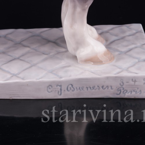 Фарфоровая статуэтка лошади Першерон, Royal Copenhagen, Дания, 1955 год.
