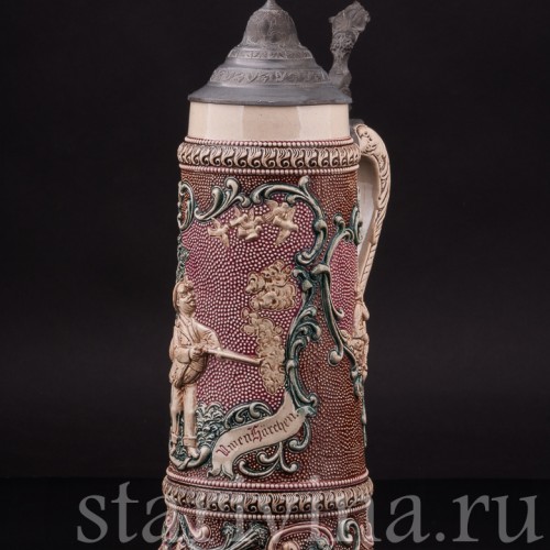 Старинная пивная кружка Охотник, 1л, Diesinger, Германия, кон. 19 - нач. 20 вв.