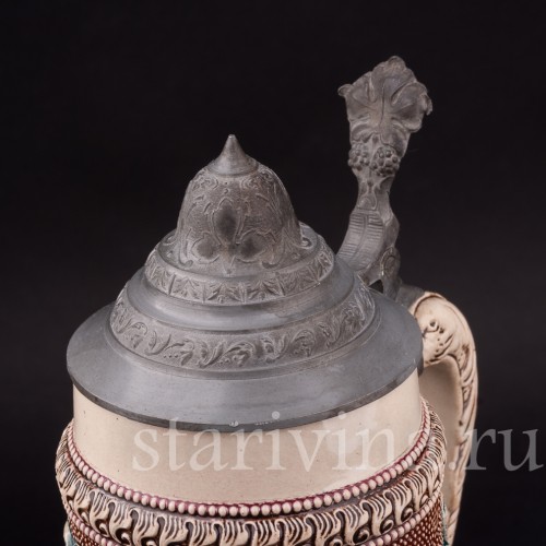 Старинная пивная кружка Охотник, 1л, Diesinger, Германия, кон. 19 - нач. 20 вв.