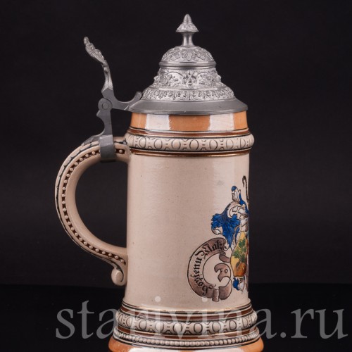 Старинная пивная кружка Продолжай пить! 1/2 л, Merkelbach & Wick, Германия, нач. 20 в.