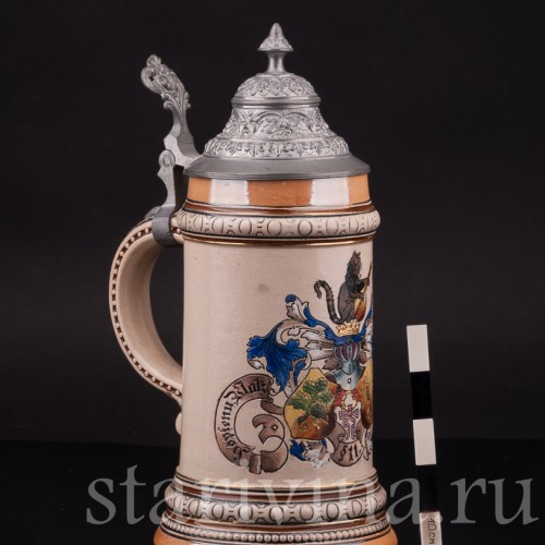Старинная пивная кружка Продолжай пить! 1/2 л, Merkelbach & Wick, Германия, нач. 20 в.