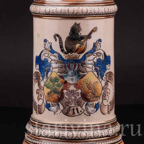 Старинная пивная кружка Продолжай пить! 1/2 л, Merkelbach & Wick, Германия, нач. 20 в.