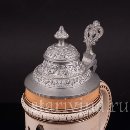 Старинная пивная кружка Продолжай пить! 1/2 л, Merkelbach & Wick, Германия, нач. 20 в.