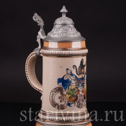 Старинная пивная кружка Продолжай пить! 1/2 л, Merkelbach & Wick, Германия, нач. 20 в.