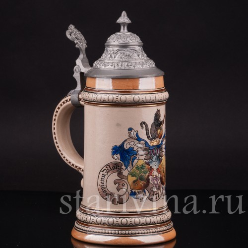 Старинная пивная кружка Продолжай пить! 1/2 л, Merkelbach & Wick, Германия, нач. 20 в.