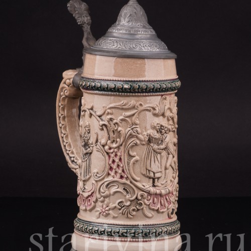 Старинная пивная кружка Влюбленная пара, 1/2 л, Diesinger, Германия, кон. 19 - нач. 20 вв.