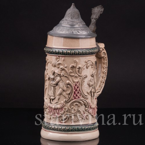 Старинная пивная кружка Влюбленная пара, 1/2 л, Diesinger, Германия, кон. 19 - нач. 20 вв.