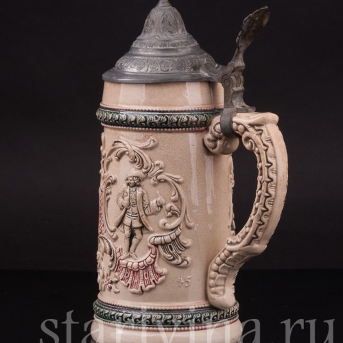 Старинная пивная кружка Влюбленная пара, 1/2 л, Diesinger, Германия, кон. 19 - нач. 20 вв.