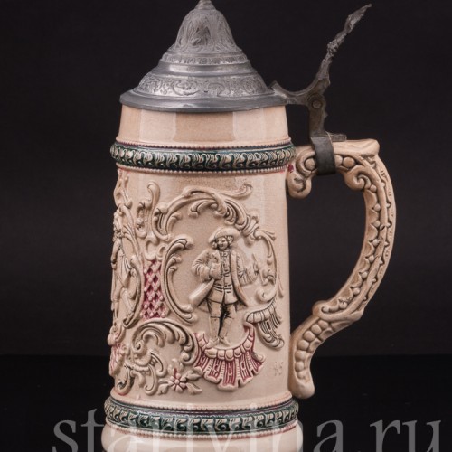 Старинная пивная кружка Влюбленная пара, 1/2 л, Diesinger, Германия, кон. 19 - нач. 20 вв.