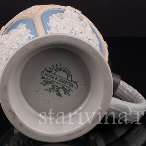 Старинная пивная кружка За стаканом вина, 1/4 л, Villeroy & Boch, Германия, 1921 г.